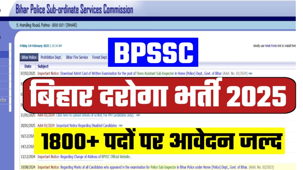 Bihar Daroga New Vacancy Kab Aayega: बिहार दरोगा के 1800+ पदों पर नोटिफिकेशन, योग्यता और आवेदन प्रक्रिया देखें